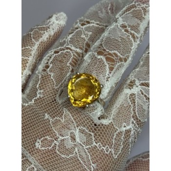 925 Sterling Silver Citrine Ring Size 7