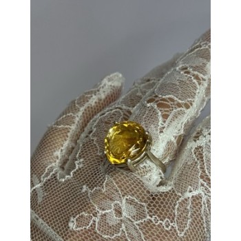 925 Sterling Silver Citrine Ring Size 7