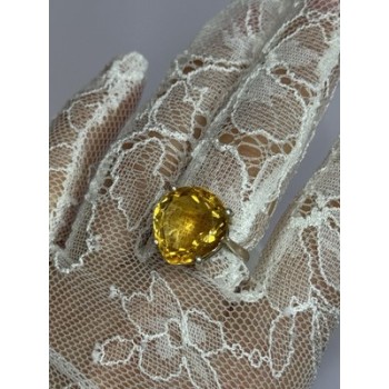 925 Sterling Silver Citrine Ring Size 7