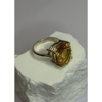 925 Sterling Silver Citrine Ring Size 7