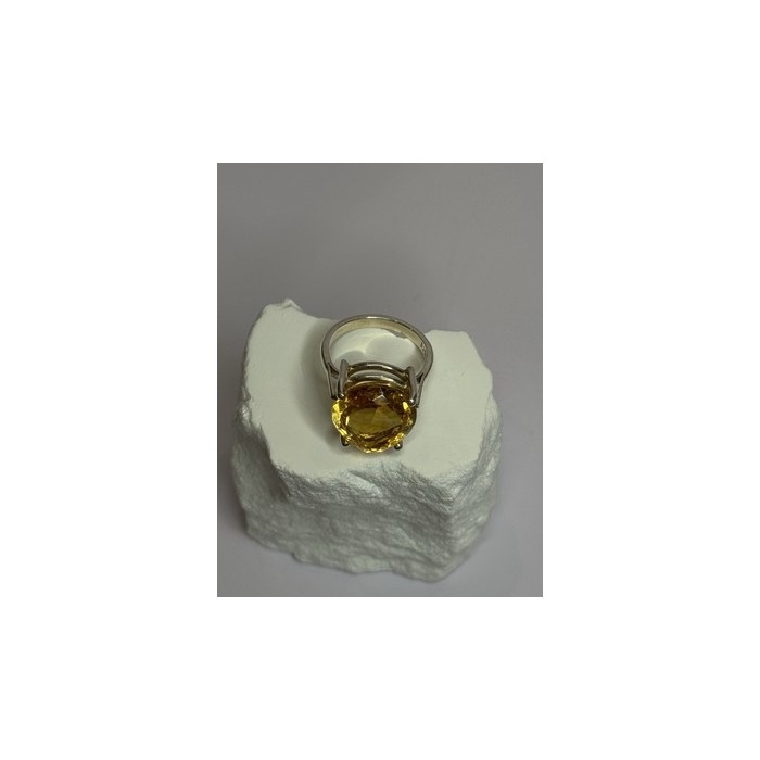 925 Sterling Silver Citrine Ring Size 7