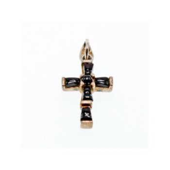 925 Sterling Silver Black Agate Cross Pendant