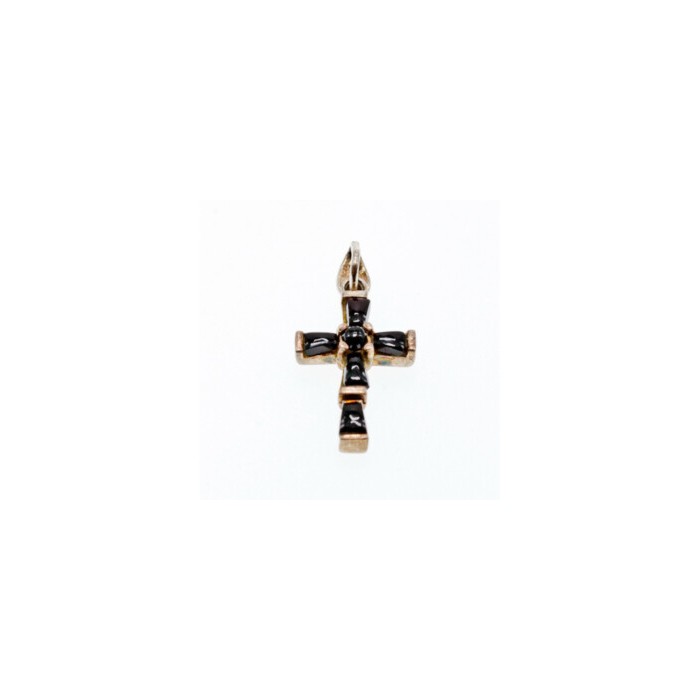 925 Sterling Silver Black Agate Cross Pendant