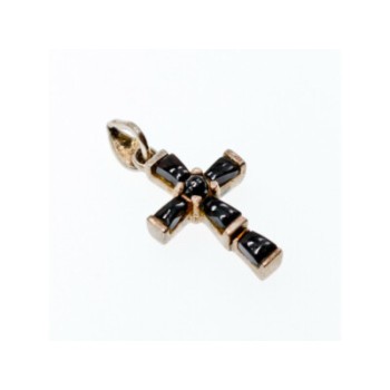 925 Sterling Silver Black Agate Cross Pendant