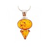 925 Sterling Silver Amber Chain with Pendant
