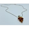 925 Sterling Silver Amber Chain with Pendant