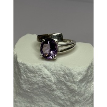 925 Sterling Silver Amethyst Ring Size 7.5