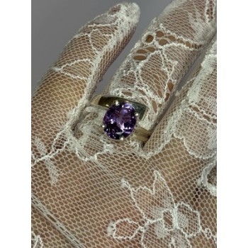 925 Sterling Silver Amethyst Ring Size 7.5