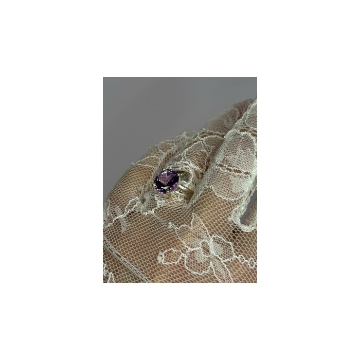 925 Sterling Silver Amethyst Ring Size 7.5