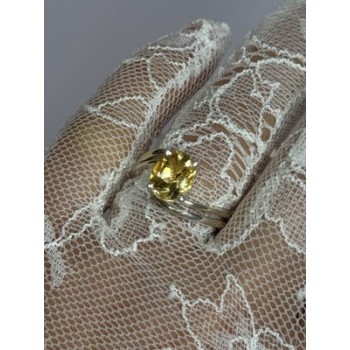 925 Sterling Silver Citrine Ring Size 8