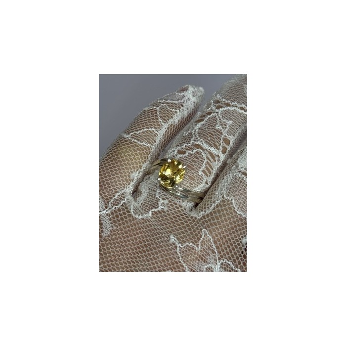 925 Sterling Silver Citrine Ring Size 8