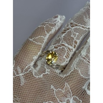 925 Sterling Silver Citrine Ring Size 8
