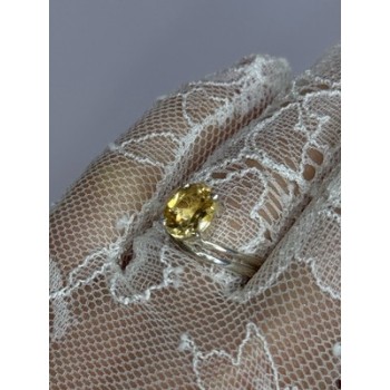 925 Sterling Silver Citrine Ring Size 8