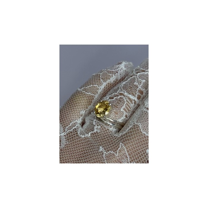 925 Sterling Silver Citrine Ring Size 8