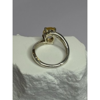 925 Sterling Silver Citrine Ring Size 8