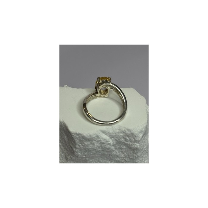 925 Sterling Silver Citrine Ring Size 8
