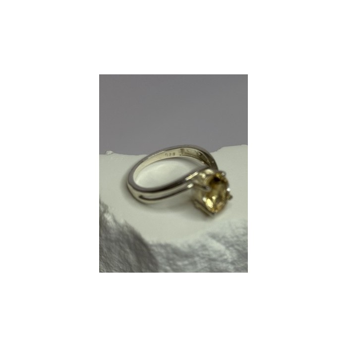 925 Sterling Silver Citrine Ring Size 8
