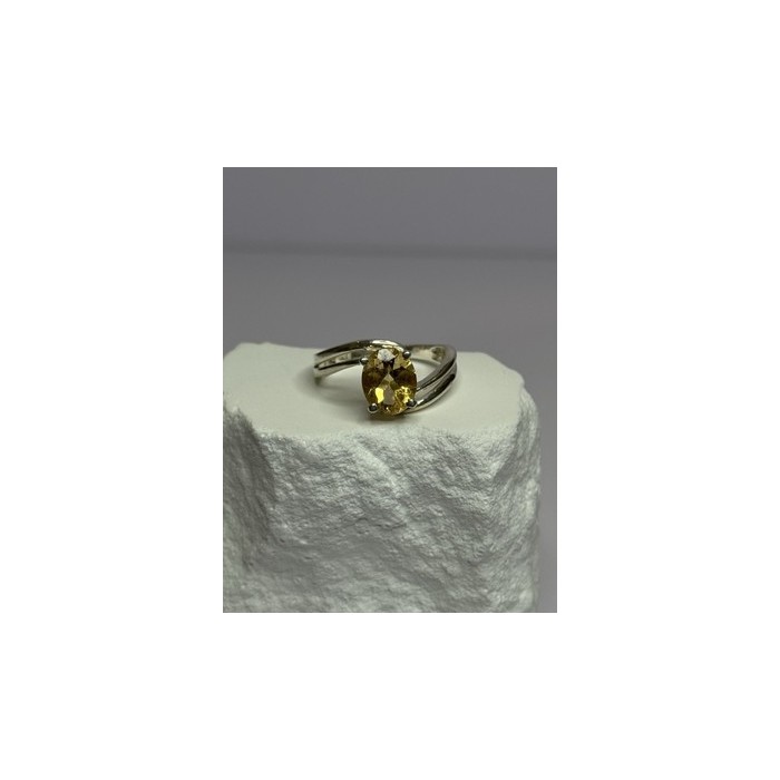 925 Sterling Silver Citrine Ring Size 8