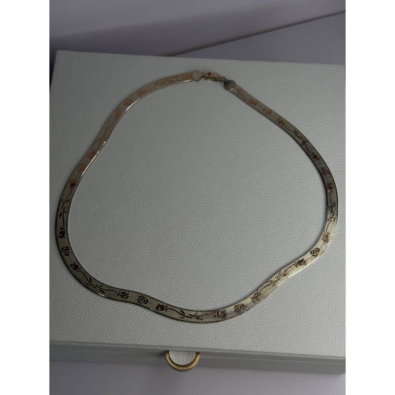 Italy Milor Elegant 925 Sterling Silver Flower Necklace Length 20 Inch