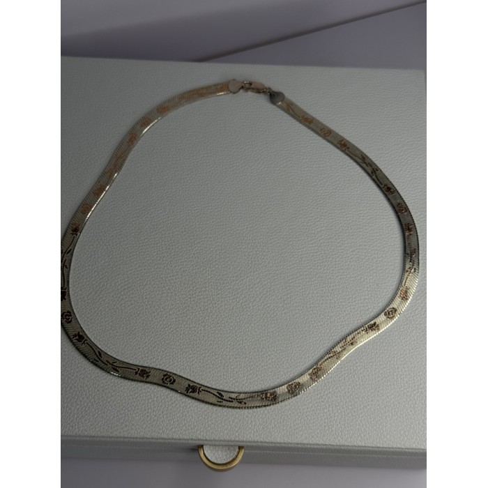 Italy Milor Elegant 925 Sterling Silver Flower Necklace Length 20 Inch