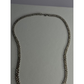 Beautiful Elegant 925 Sterling Silver Diamond Necklace Length 18 Inch