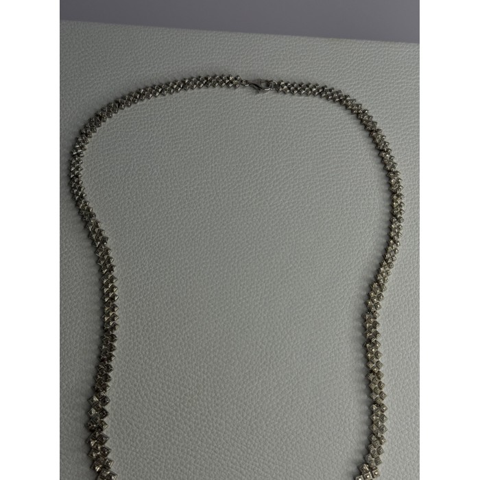 Beautiful Elegant 925 Sterling Silver Diamond Necklace Length 18 Inch