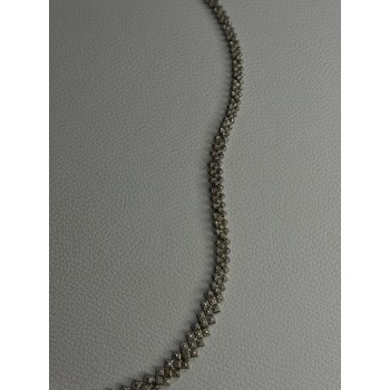 Beautiful Elegant 925 Sterling Silver Diamond Necklace Length 18 Inch