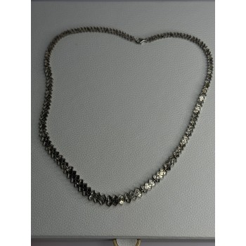 Beautiful Elegant 925 Sterling Silver Diamond Necklace Length 18 Inch