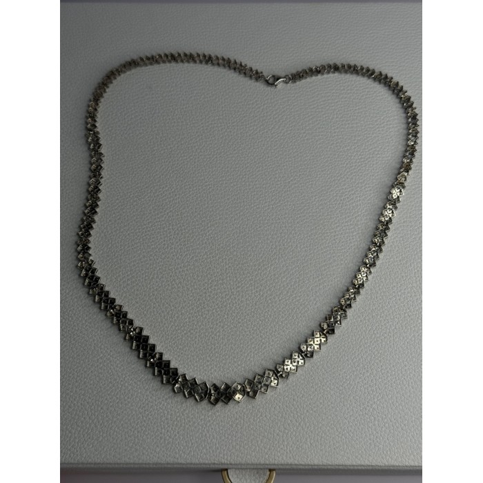 Beautiful Elegant 925 Sterling Silver Diamond Necklace Length 18 Inch