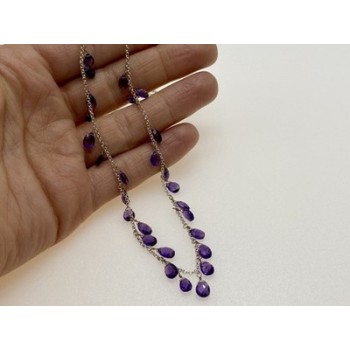 925 Sterling Silver Jewelry Glass Necklace