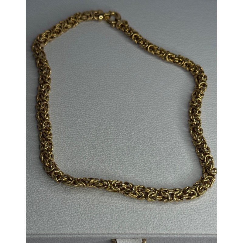 Italy 925 Sterling Silver Gold Plated Chain Necklace Length 18 Inch