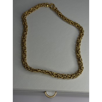 Italy 925 Sterling Silver Gold Plated Chain Necklace Length 18 Inch