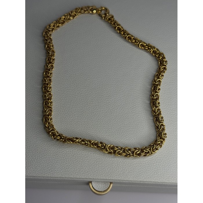 Italy 925 Sterling Silver Gold Plated Chain Necklace Length 18 Inch
