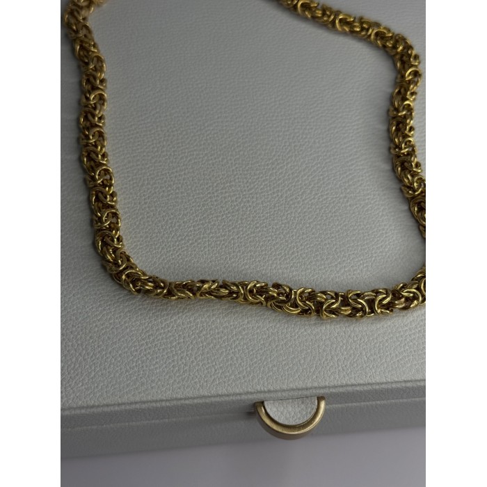 Italy 925 Sterling Silver Gold Plated Chain Necklace Length 18 Inch
