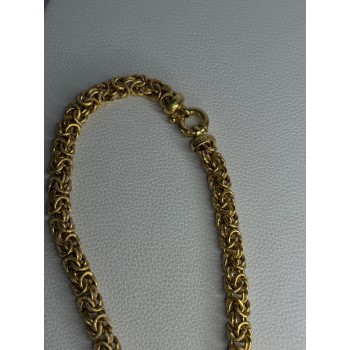 Italy 925 Sterling Silver Gold Plated Chain Necklace Length 18 Inch