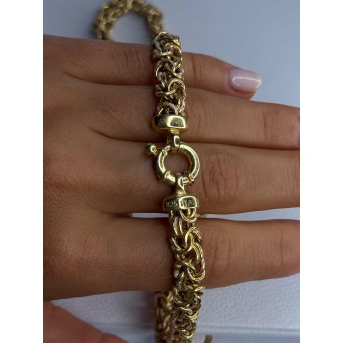 Italy 925 Sterling Silver Gold Plated Chain Necklace Length 18 Inch