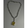 Beautiful 925 Sterling Silver Citrine & Beryl Necklace Length 18 Inch