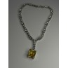 Beautiful 925 Sterling Silver Citrine & Beryl Necklace Length 18 Inch