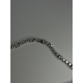 Beautiful 925 Sterling Silver Citrine & Beryl Necklace Length 18 Inch