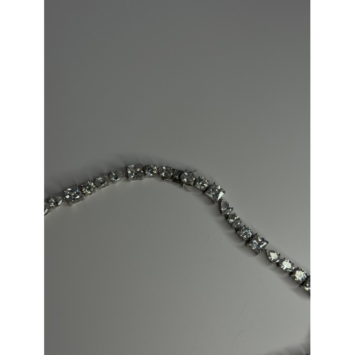 Beautiful 925 Sterling Silver Citrine & Beryl Necklace Length 18 Inch