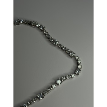 Beautiful 925 Sterling Silver Citrine & Beryl Necklace Length 18 Inch