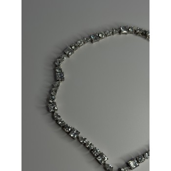 Beautiful 925 Sterling Silver Citrine & Beryl Necklace Length 18 Inch