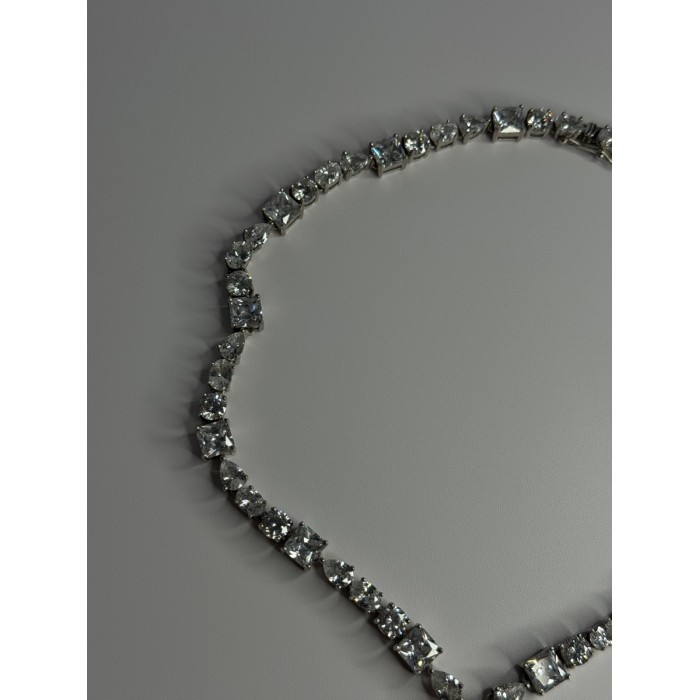 Beautiful 925 Sterling Silver Citrine & Beryl Necklace Length 18 Inch