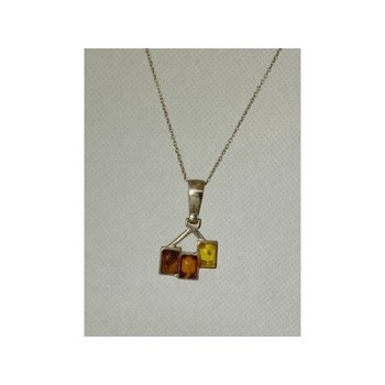 Vintage 925 Sterling Silver Amber Chain with Pendant