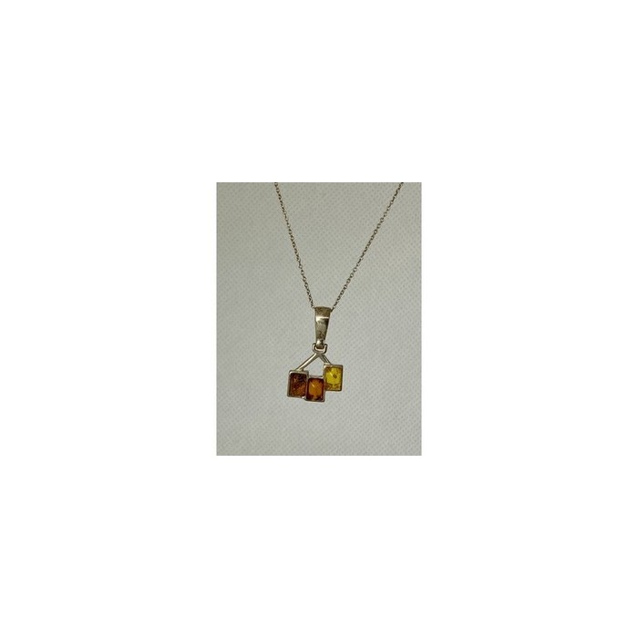 Vintage 925 Sterling Silver Amber Chain with Pendant