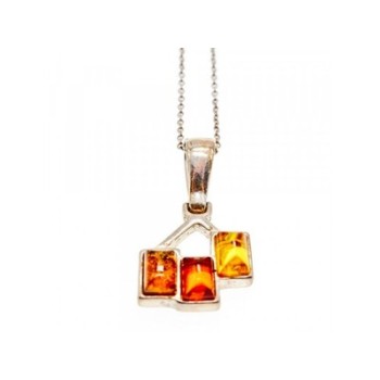 Vintage 925 Sterling Silver Amber Chain with Pendant