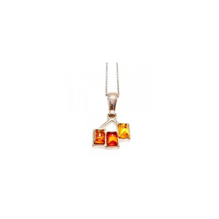 Vintage 925 Sterling Silver Amber Chain with Pendant