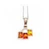 Vintage 925 Sterling Silver Amber Chain with Pendant