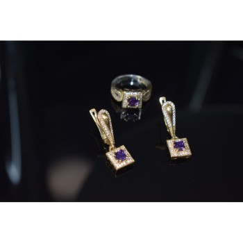 925 Sterling Silver Tanzanite & CZ Jewelry Set Turkey