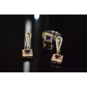 925 Sterling Silver Tanzanite & CZ Jewelry Set Turkey